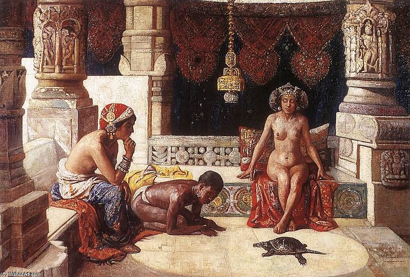 WikiOO.org - Enciclopedia of Fine Arts - Pictura, lucrări de artă Gyula Tornai - Nudes With Tortoise