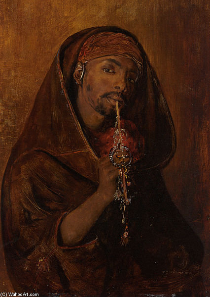 Wikioo.org - The Encyclopedia of Fine Arts - Painting, Artwork by Gyula Tornai - The Moorish Smoker