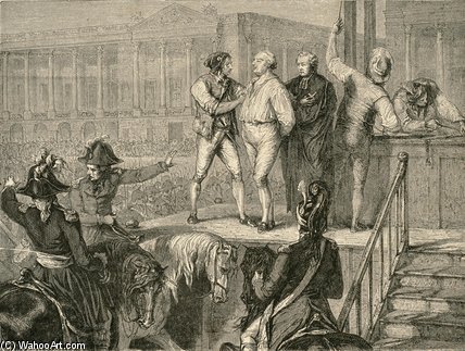 WikiOO.org - Encyclopedia of Fine Arts - Maleri, Artwork Hippolyte De La Charlerie - The Execution Of Louis Xvi On 21 January