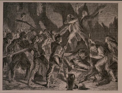 Wikioo.org – La Enciclopedia de las Bellas Artes - Pintura, Obras de arte de Hippolyte De La Charlerie - La masacre en las cárceles En septiembre