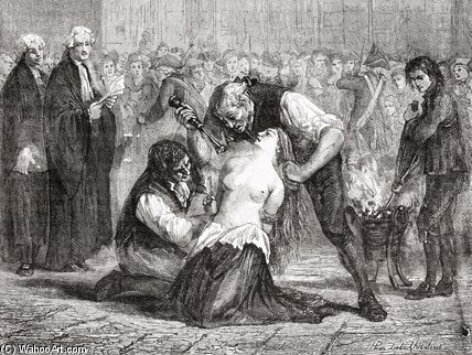 Wikioo.org - สารานุกรมวิจิตรศิลป์ - จิตรกรรม Hippolyte De La Charlerie - The Torture Of Madame De La Motte