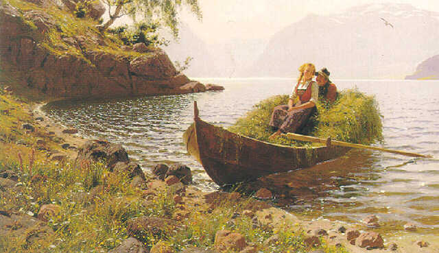 Wikioo.org - The Encyclopedia of Fine Arts - Painting, Artwork by Hans Andreas Dahl - In Calm Waters