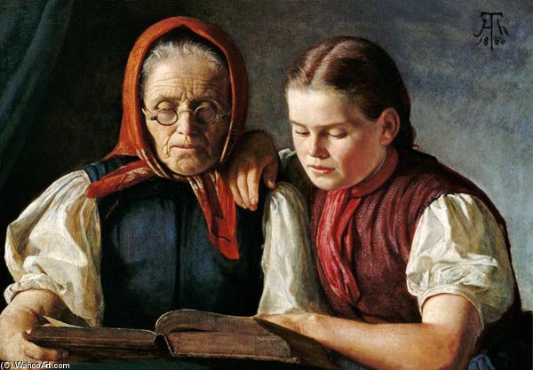 Wikioo.org – L'Encyclopédie des Beaux Arts - Peinture, Oeuvre de Hans Thoma - mère et soeur de l artiste