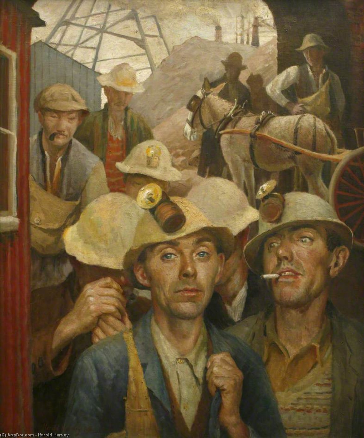 WikiOO.org - Encyclopedia of Fine Arts - Maľba, Artwork Harold Harvey - St Just Tin Miners