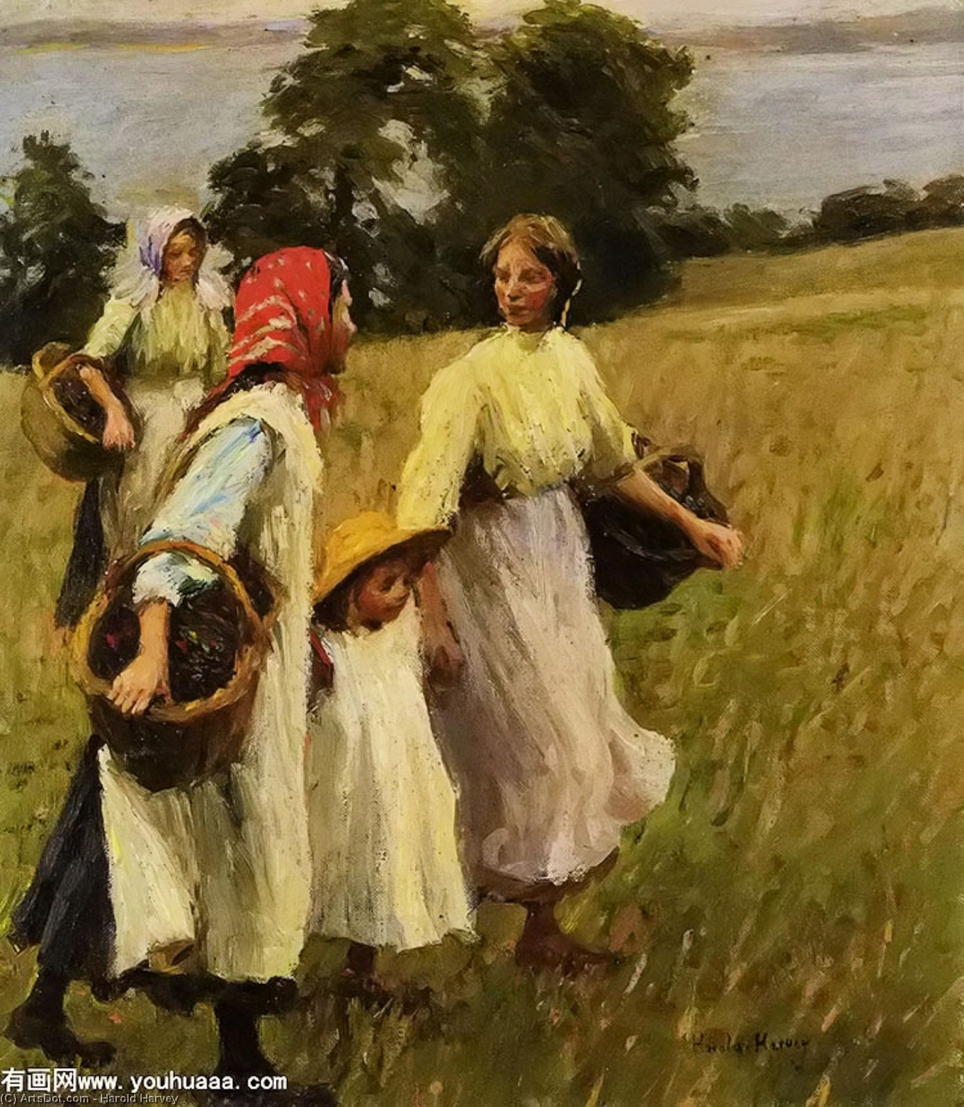 Wikioo.org - The Encyclopedia of Fine Arts - Painting, Artwork by Harold Harvey - The Blackberry Harvest