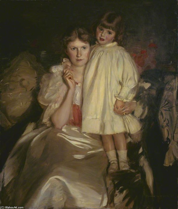 Wikioo.org - The Encyclopedia of Fine Arts - Painting, Artwork by Harrington Mann - Mrs John And Helen Sybile Nairn