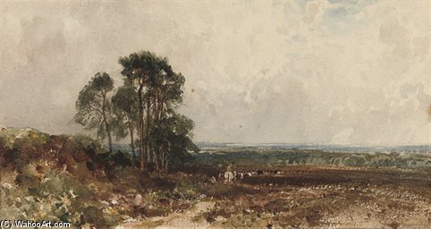 Wikioo.org - The Encyclopedia of Fine Arts - Painting, Artwork by Harry Sutton Palmer - Droving Cattle Across The Heath