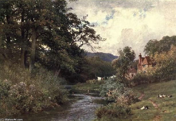 Wikioo.org - The Encyclopedia of Fine Arts - Painting, Artwork by Harry Sutton Palmer - Stream Near Shalford