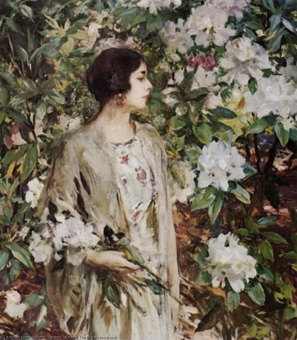 WikiOO.org - Güzel Sanatlar Ansiklopedisi - Resim, Resimler Heinrich Hansen - Among The Rhododendrons