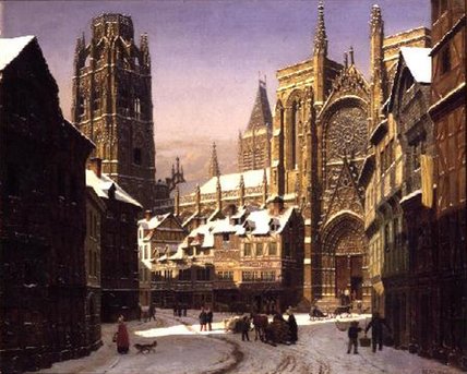 WikiOO.org - Enciclopedia of Fine Arts - Pictura, lucrări de artă Heinrich Hansen - Dutch Cathedral Town