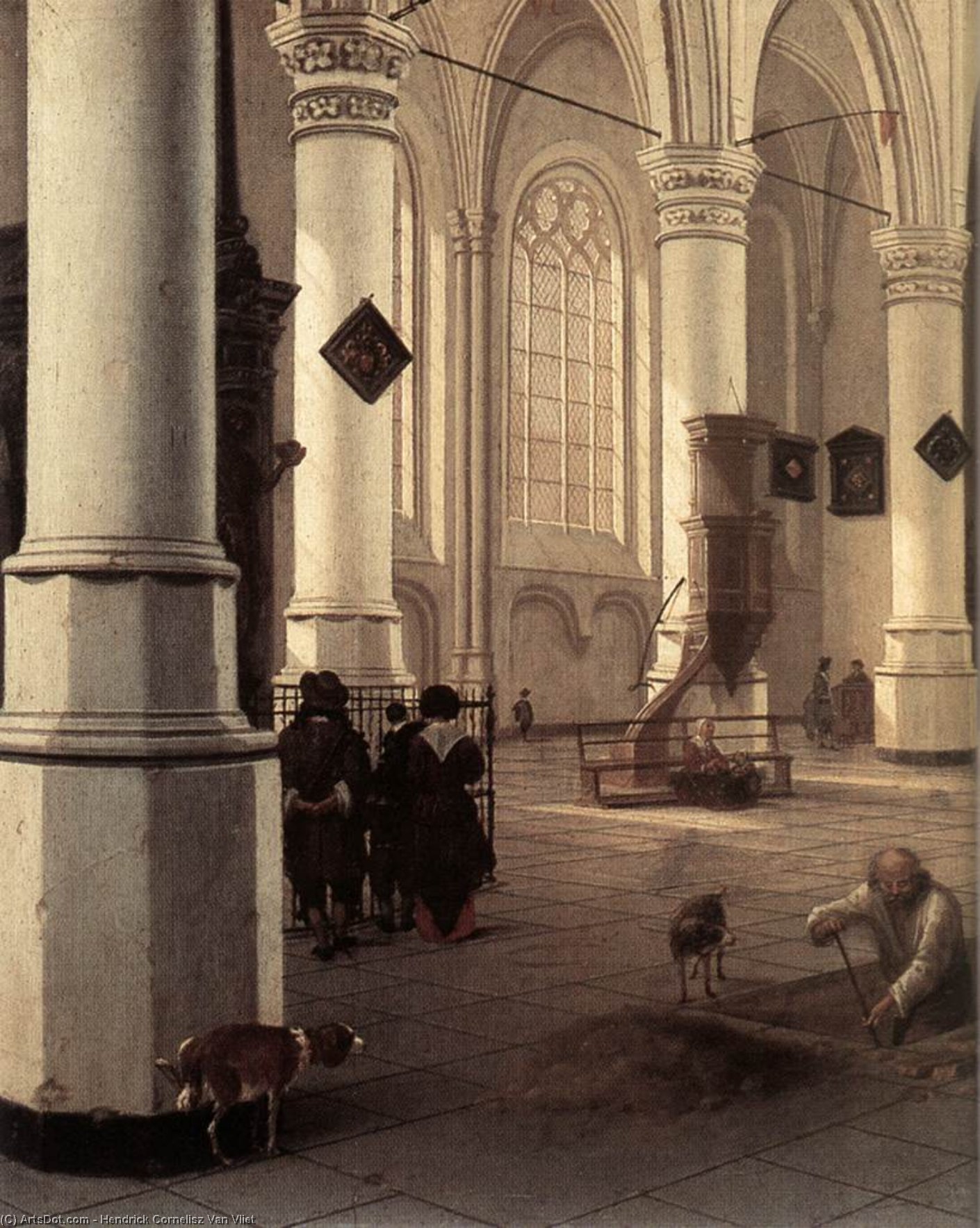WikiOO.org - אנציקלופדיה לאמנויות יפות - ציור, יצירות אמנות Hendrick Cornelisz Van Vliet - Interior Of The Nieuwe Kerk At Delft