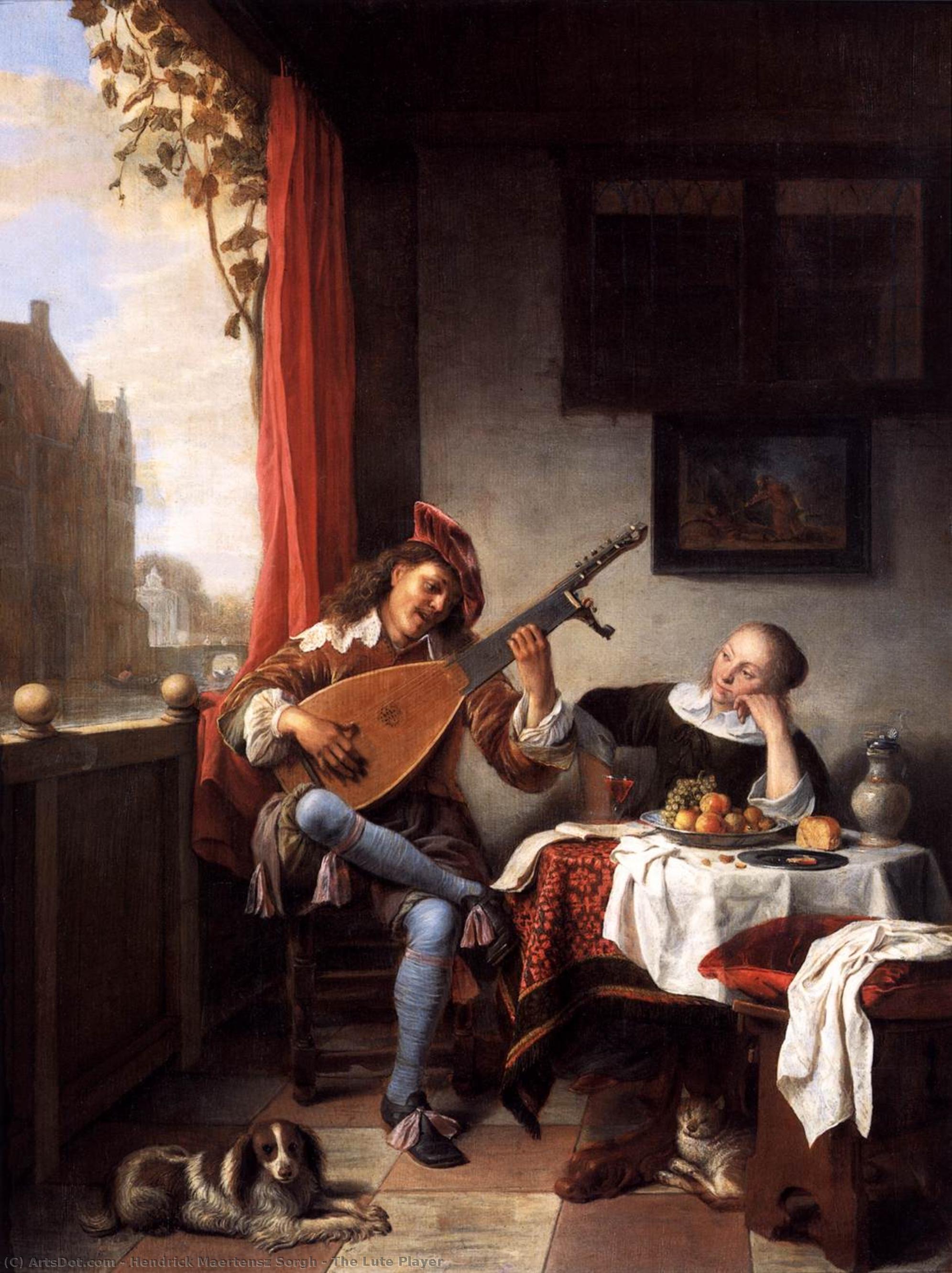 Wikioo.org - The Encyclopedia of Fine Arts - Painting, Artwork by Hendrick Maertensz Sorgh - The Lute Player