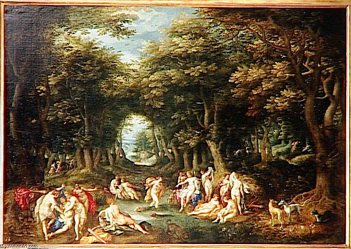Wikioo.org - The Encyclopedia of Fine Arts - Painting, Artwork by Hendrick De Clerck - Diane Découvrant La Grossesse De Callisto