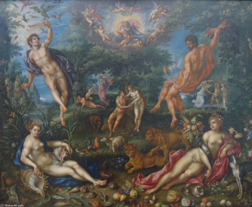 WikiOO.org - Encyclopedia of Fine Arts - Maleri, Artwork Hendrick De Clerck - Paradise