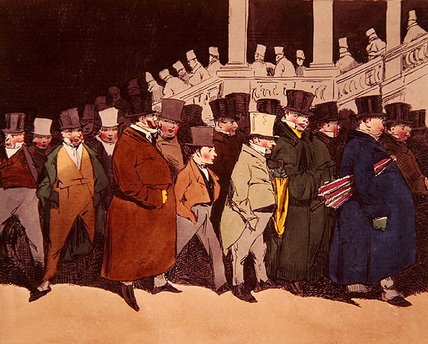 WikiOO.org - Encyclopedia of Fine Arts - Målning, konstverk Henri Bonaventure Monnier - Leaving The Office