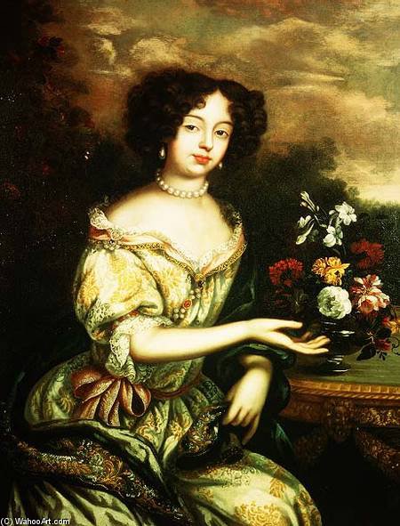 WikiOO.org - Enciklopedija dailės - Tapyba, meno kuriniai Henri Gascard - Portrait Of Louise Renee Kerouaille, Duchess Of Portsmouth And Aubigny , Mistress Of Char