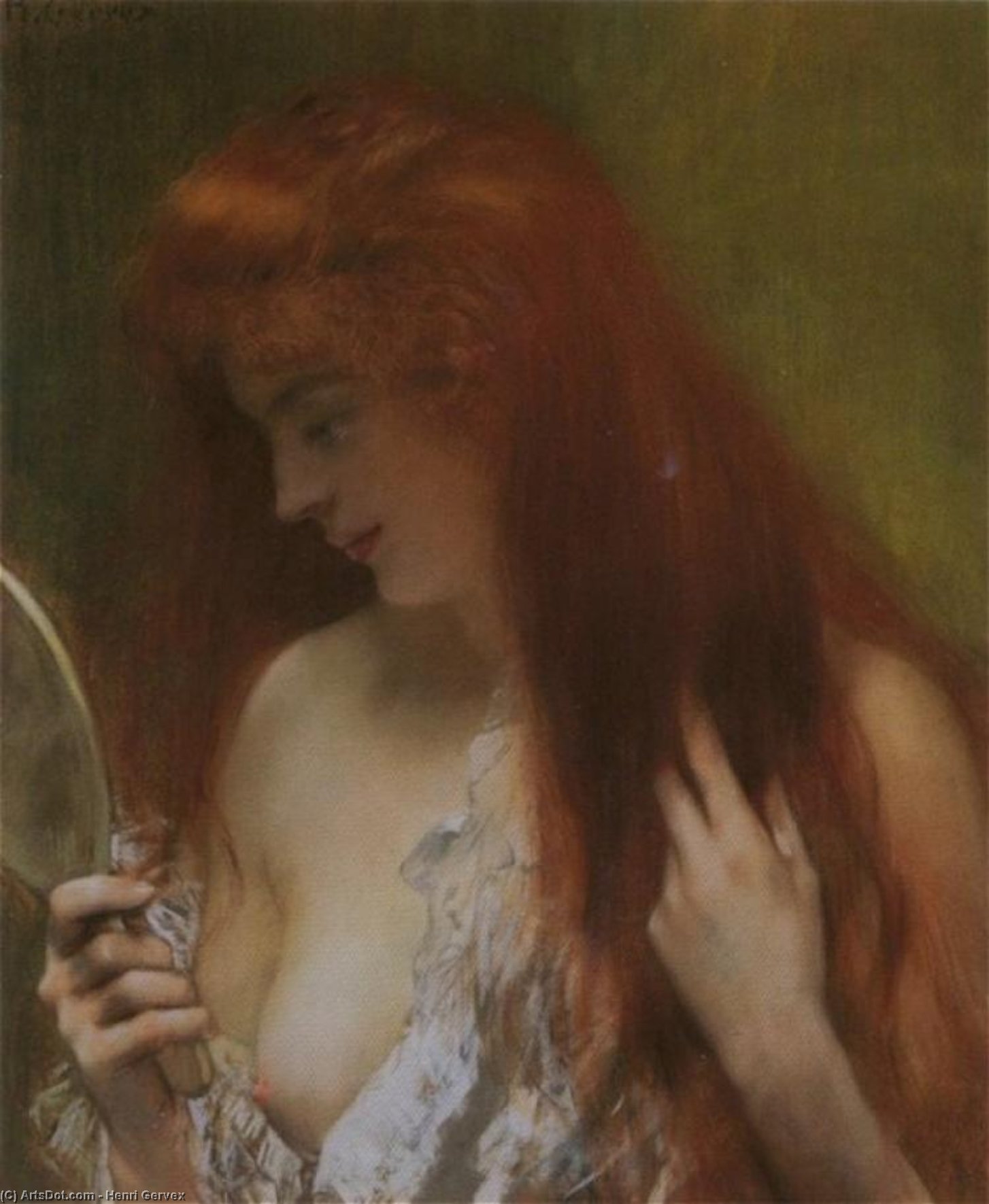 WikiOO.org - Encyclopedia of Fine Arts - Malba, Artwork Henri Gervex - Femme Resuse À La Toilette