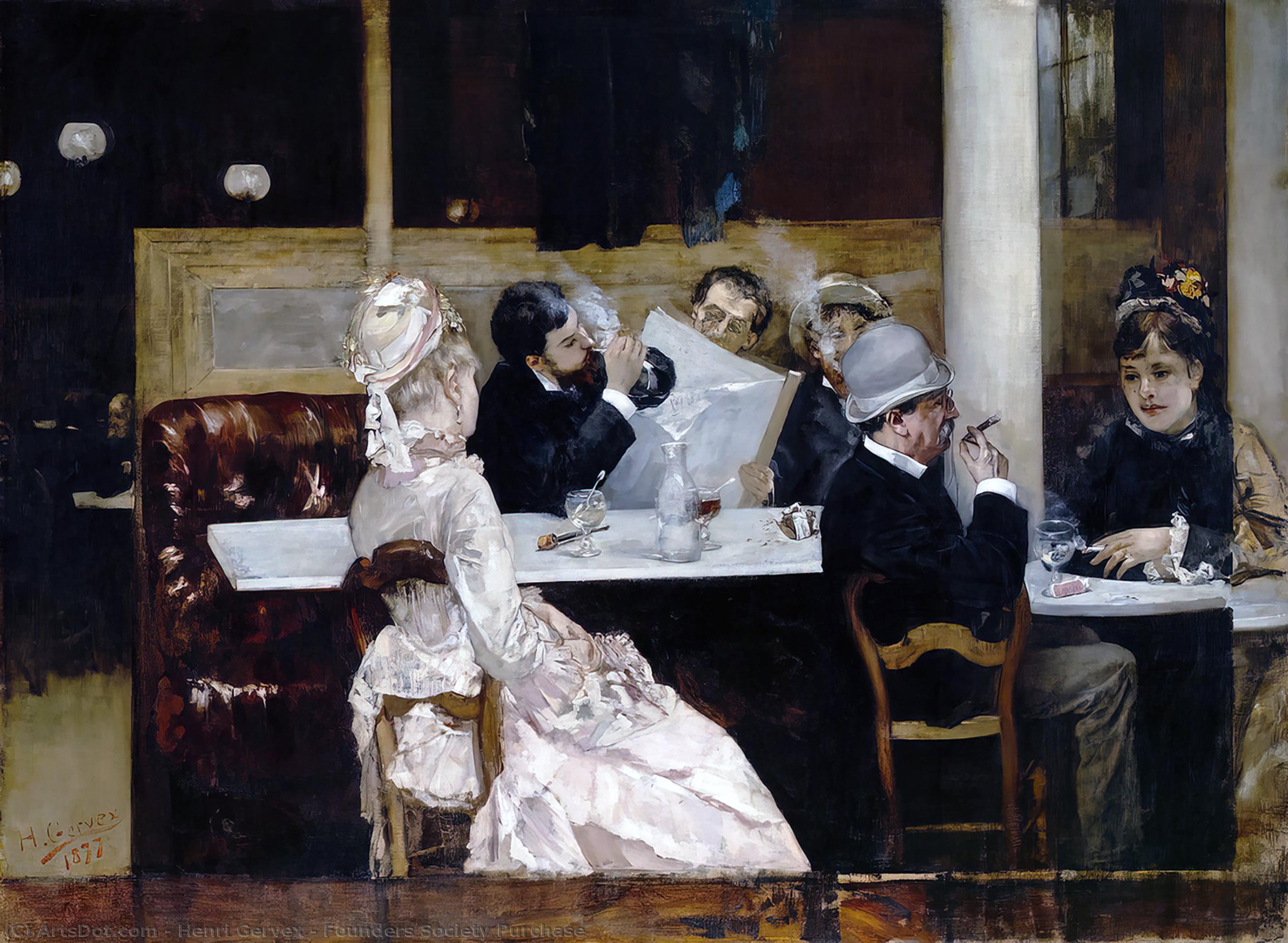 Wikioo.org – L'Enciclopedia delle Belle Arti - Pittura, Opere di Henri Gervex - caffè scena contro  a Parigi