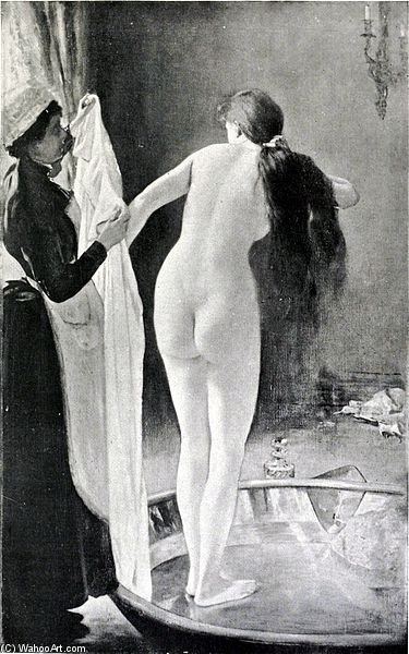 Wikioo.org - The Encyclopedia of Fine Arts - Painting, Artwork by Henri Gervex - The Tub