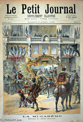 Wikioo.org - The Encyclopedia of Fine Arts - Painting, Artwork by Henri Meyer - Title Page Depicting The Mid-lent Parade