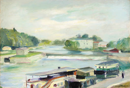 Wikioo.org - The Encyclopedia of Fine Arts - Painting, Artwork by Henri Ottmann - Along The River