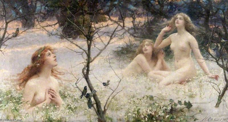 WikiOO.org - אנציקלופדיה לאמנויות יפות - ציור, יצירות אמנות Henrietta Rae - Spring's Awakening