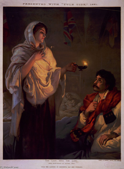 Wikioo.org - The Encyclopedia of Fine Arts - Painting, Artwork by Henrietta Rae - The Lady With The Lamp