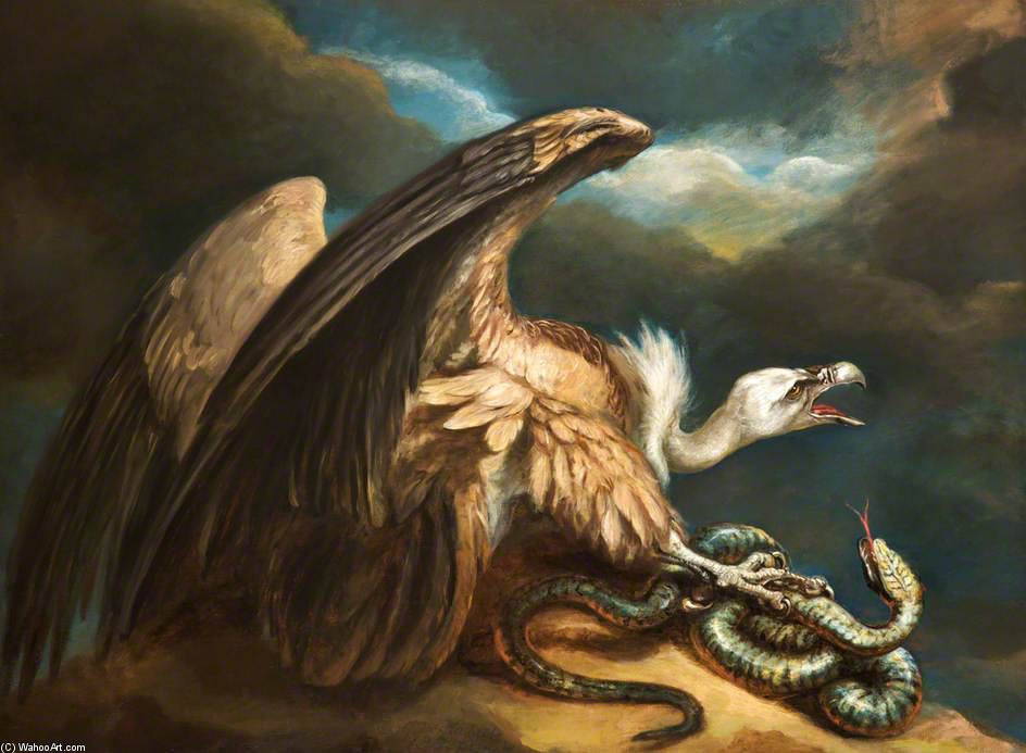 Wikioo.org – La Enciclopedia de las Bellas Artes - Pintura, Obras de arte de James Northcote - Buitre y Serpiente