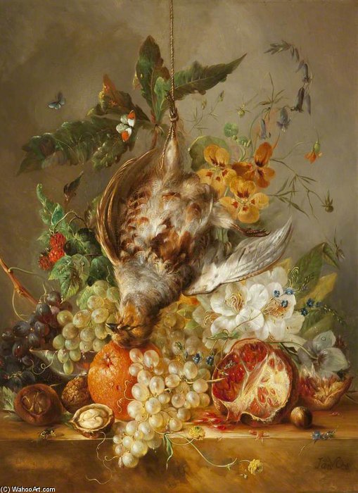 Wikioo.org - The Encyclopedia of Fine Arts - Painting, Artwork by Jan Van Os - Still Life With Dead Bird, Fruit And Flowers