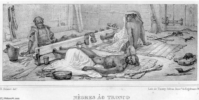 WikiOO.org - Enciklopedija likovnih umjetnosti - Slikarstvo, umjetnička djela Jean Baptiste Debret - Black Slaves On Pillory In Brazil