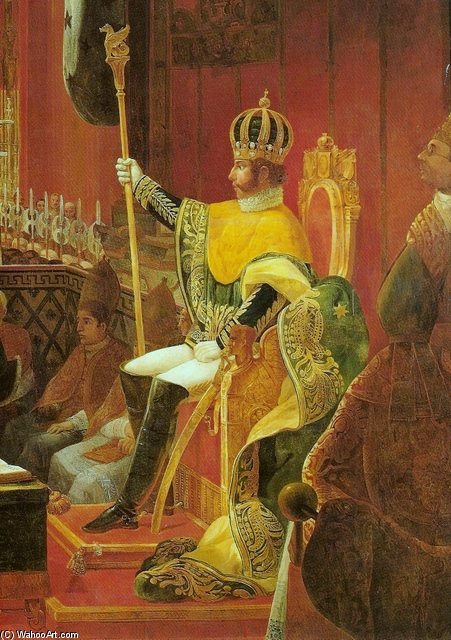 Wikioo.org – L'Encyclopédie des Beaux Arts - Peinture, Oeuvre de Jean Baptiste Debret - couronnement de roi peter i