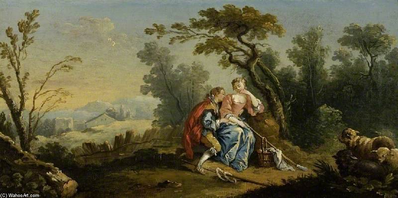 Wikioo.org - The Encyclopedia of Fine Arts - Painting, Artwork by Jean Baptiste Huet - A Pastoral