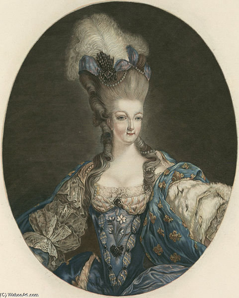 WikiOO.org - Encyclopedia of Fine Arts - Maleri, Artwork Jean Francois Janinet - Portrait Of Marie Antoinette