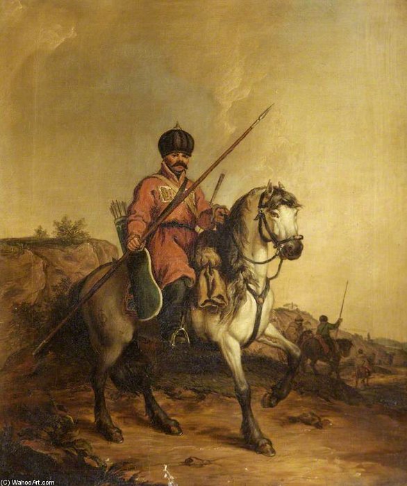 WikiOO.org - Encyclopedia of Fine Arts - Schilderen, Artwork John Augustus Atkinson - A Tartar On A Horse