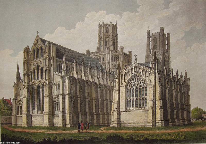 Wikioo.org - The Encyclopedia of Fine Arts - Painting, Artwork by John Buckler - Ely Cathedral
