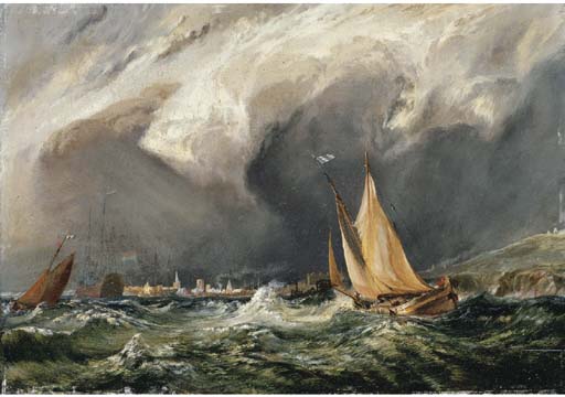 Wikioo.org - The Encyclopedia of Fine Arts - Painting, Artwork by John Christian Schetky - Squall Off The Dutch Coast