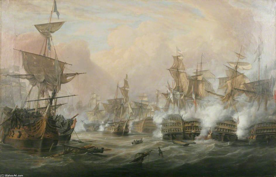 WikiOO.org - Encyclopedia of Fine Arts - Maľba, Artwork John Christian Schetky - The Battle Of Trafalgar
