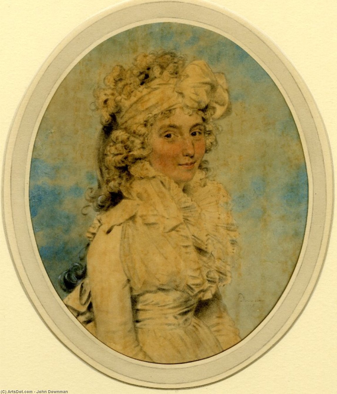 Wikioo.org - The Encyclopedia of Fine Arts - Painting, Artwork by John Downman - Portrait Of Mrs R Prinsep