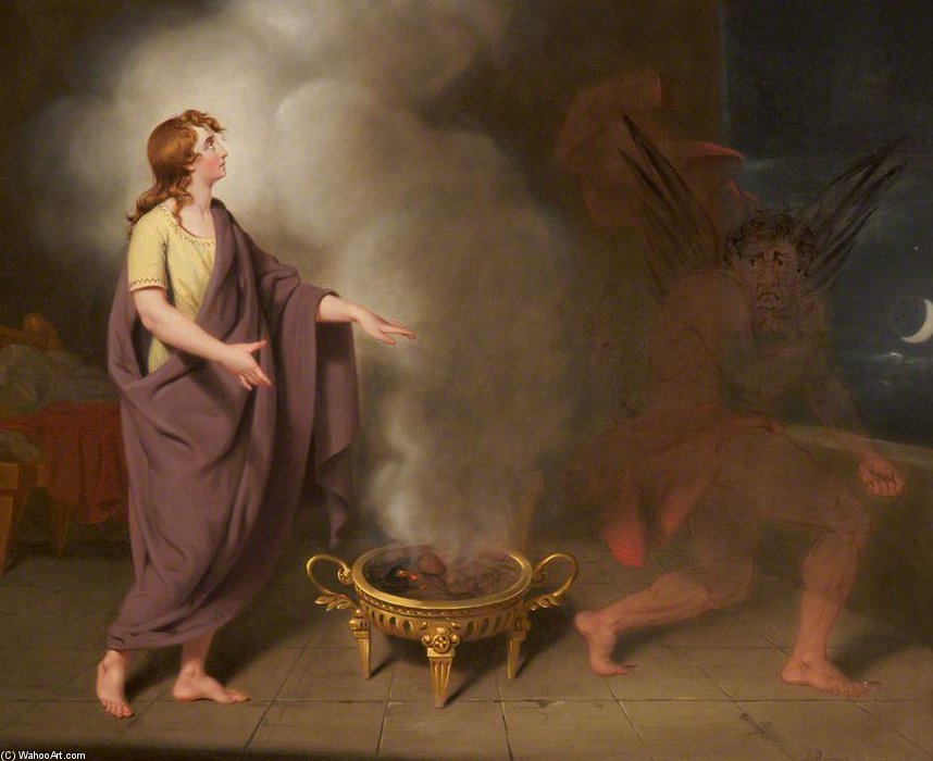 WikiOO.org - אנציקלופדיה לאמנויות יפות - ציור, יצירות אמנות John Downman - The Apparition