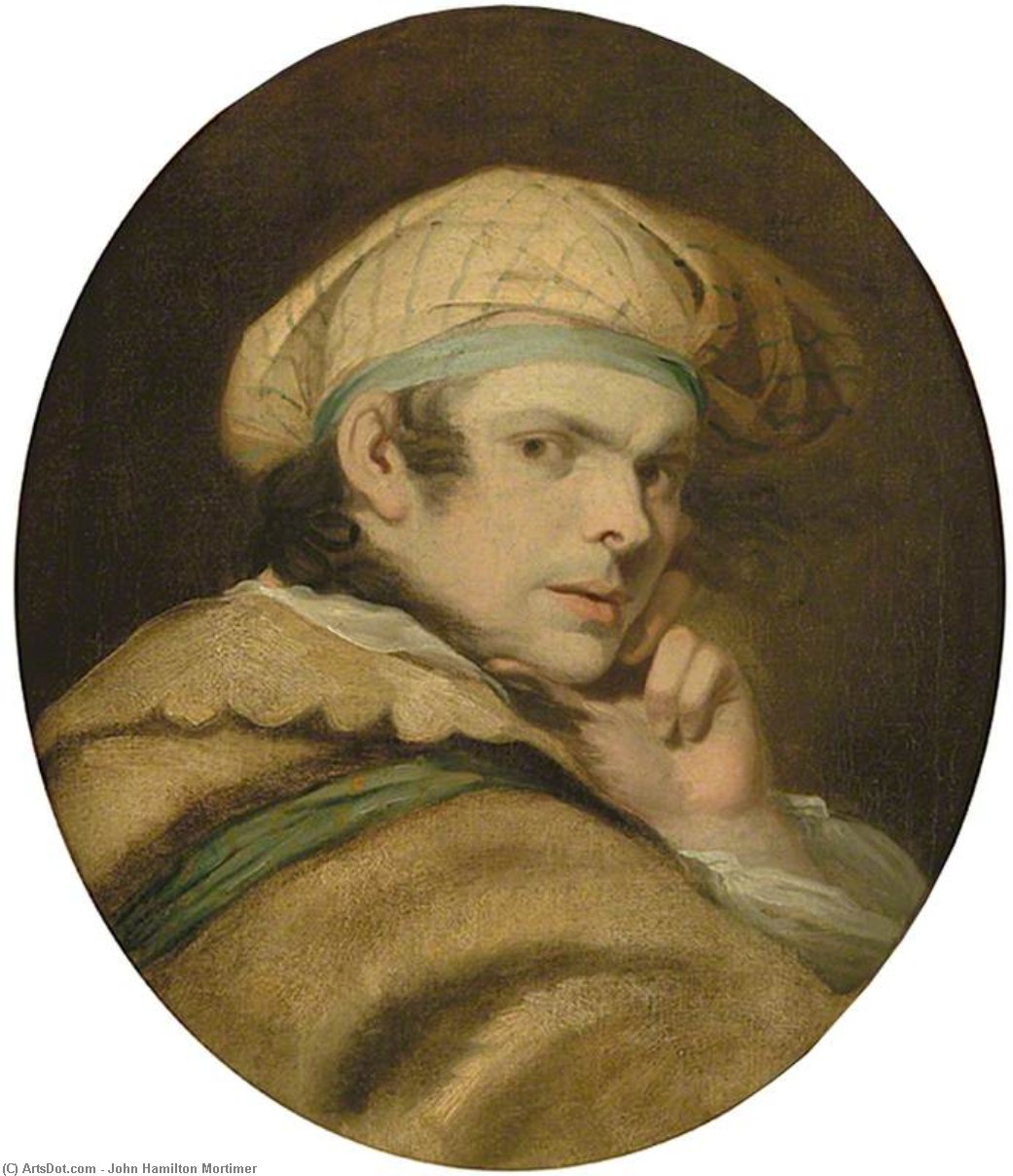Wikioo.org - The Encyclopedia of Fine Arts - Painting, Artwork by John Hamilton Mortimer - Self Portrait In Character