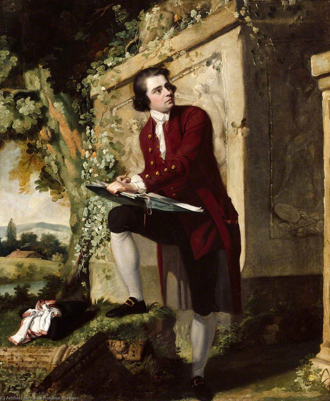 WikiOO.org - 백과 사전 - 회화, 삽화 John Hamilton Mortimer - Self Portrait