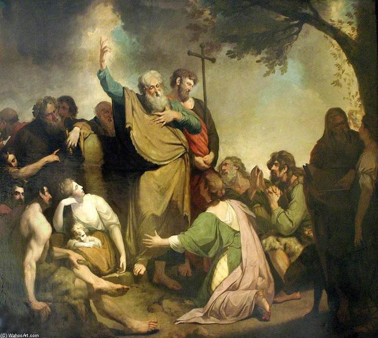 WikiOO.org - Enciklopedija likovnih umjetnosti - Slikarstvo, umjetnička djela John Hamilton Mortimer - St Paul Preaching To The Ancient Britons