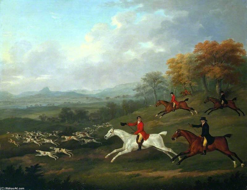 WikiOO.org - Enciklopedija dailės - Tapyba, meno kuriniai John Nost Sartorius - The Earl Of Darlington Fox-hunting With The Raby Pack -