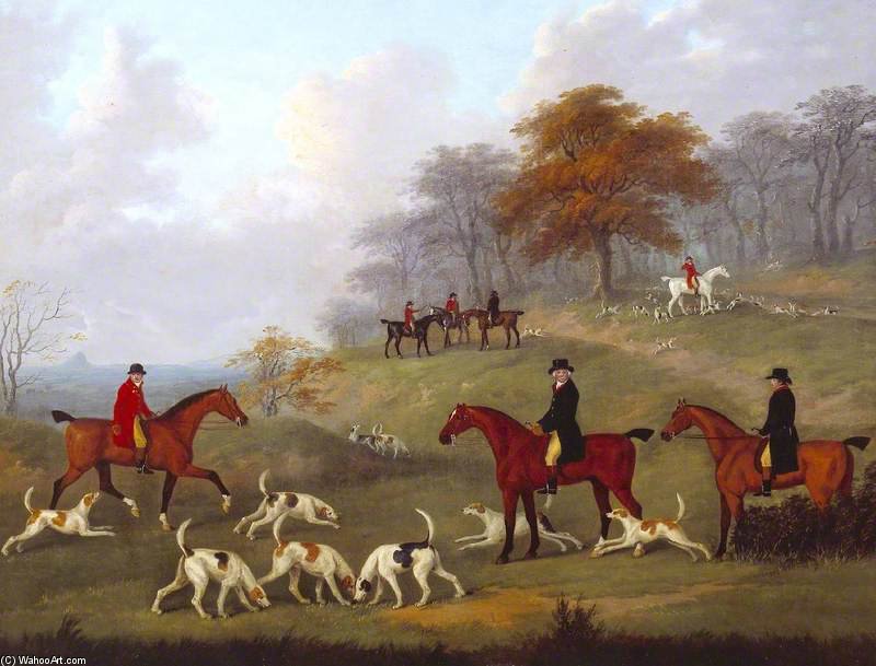 Wikioo.org - The Encyclopedia of Fine Arts - Painting, Artwork by John Nost Sartorius - The Earl Of Darlington Fox-hunting With The Raby Pack