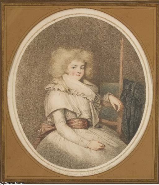 WikiOO.org - אנציקלופדיה לאמנויות יפות - ציור, יצירות אמנות John Raphael Smith - Portrait De Dame De Qualite