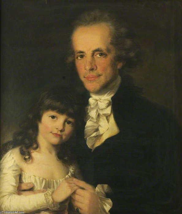 WikiOO.org - دایره المعارف هنرهای زیبا - نقاشی، آثار هنری John Russell - Colonel James Capper And His Daughter