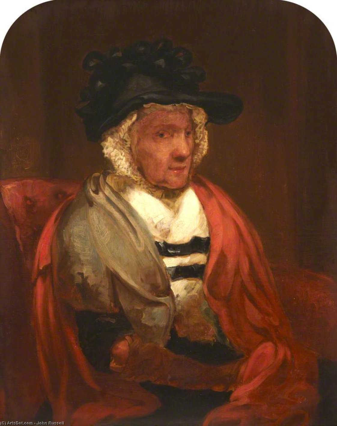 Wikioo.org - The Encyclopedia of Fine Arts - Painting, Artwork by John Russell - Mrs Charles Wesley In Old Age