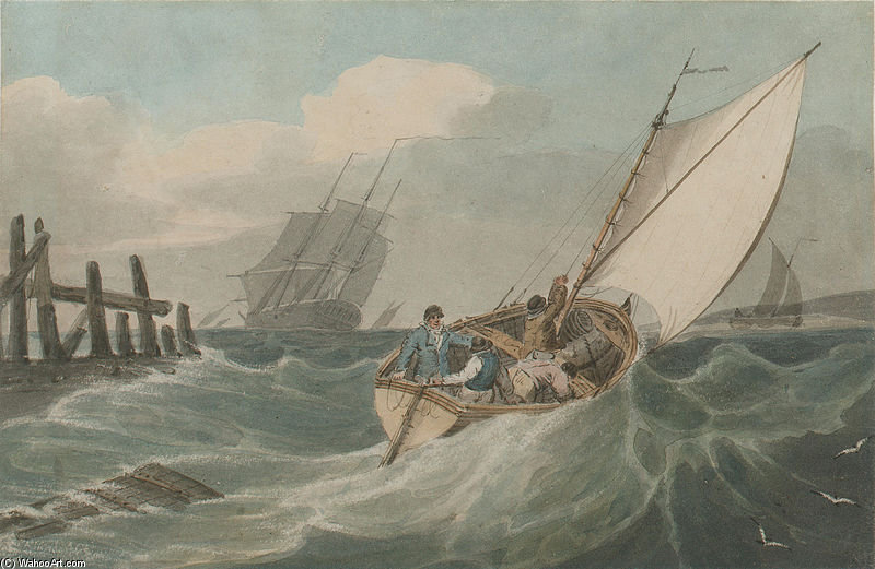 WikiOO.org - Енциклопедія образотворчого мистецтва - Живопис, Картини
 John Thomas Serres - Putting Out To Sea In A Swell