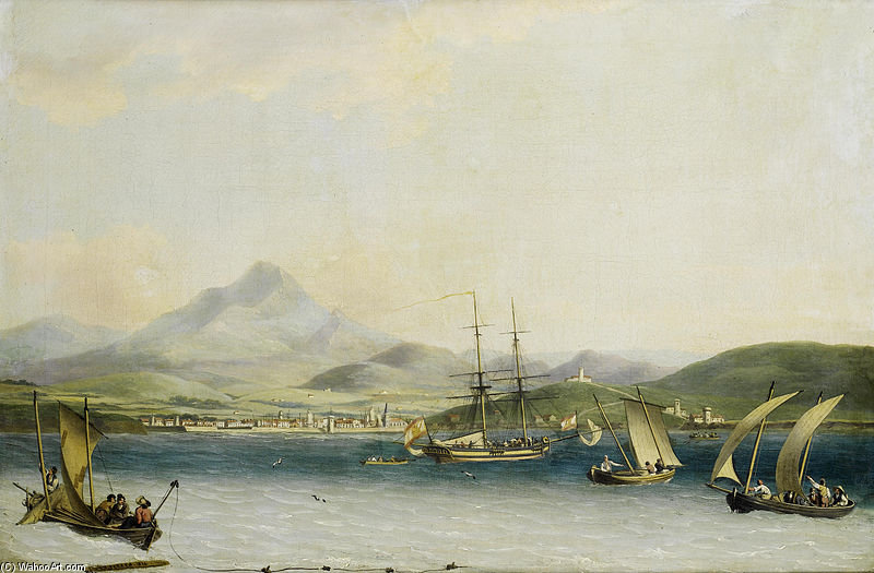 Wikioo.org - The Encyclopedia of Fine Arts - Painting, Artwork by John Thomas Serres - The Entrance To The Port Of San Sebastian