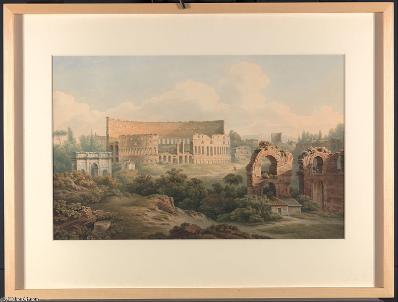 Wikioo.org - สารานุกรมวิจิตรศิลป์ - จิตรกรรม John Warwick Smith - The Colosseum, Rome